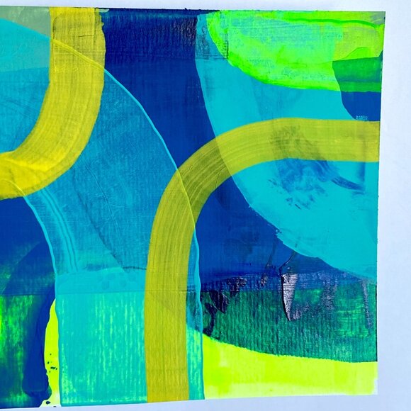 Intersectionality6 Original Acrylic Painting 8x10in Mat Frame Ready Squeegee Art - Picture 6 of 8